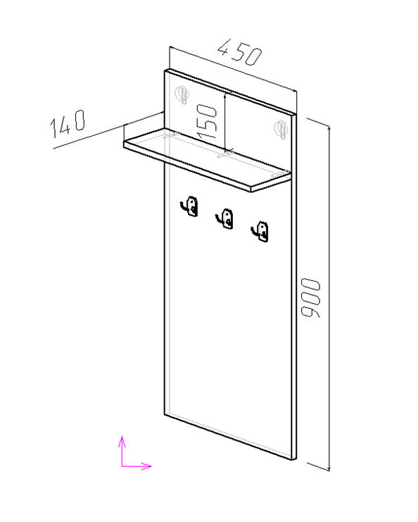 Полка с вешалкой ViA- Таун ТП-2