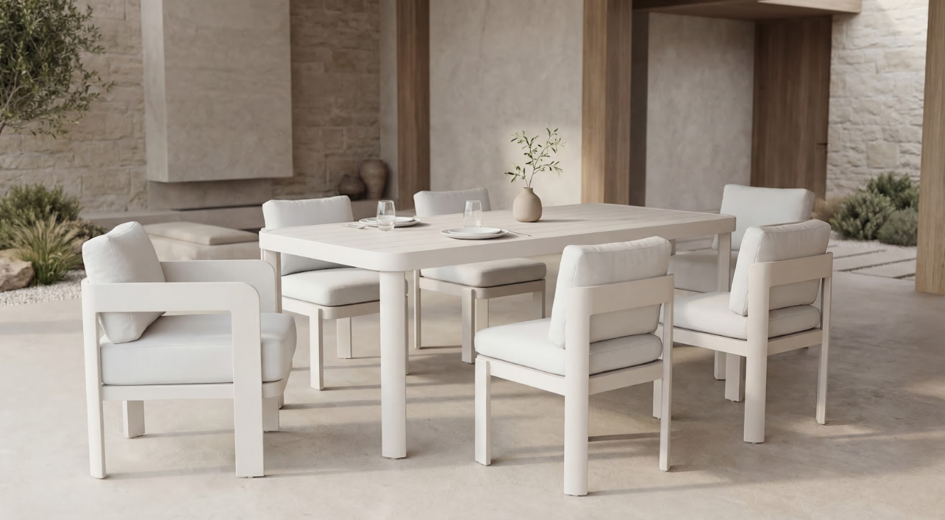 Стол садовый обеденный VTR- ODT-31 (Лечче) кремовый