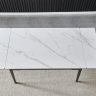 Стол INI- BONN II CERAMIC 140(200)х90 белый глянец керамика/черный каркас  