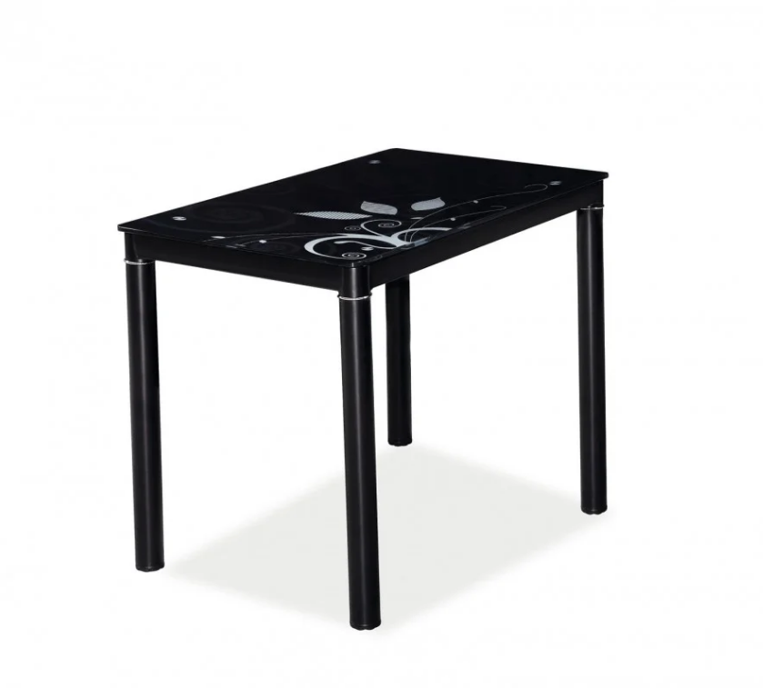 SIGNAL PL- Стол стеклянный Damar (черный, белый)