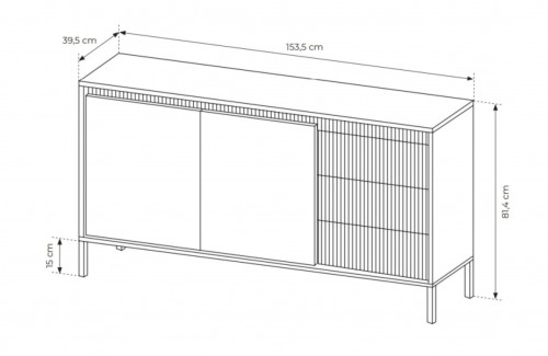 Комод Perfect Home Сенсо/Senso 2-дверный с 3 ящиками 2D3S/153 Черный