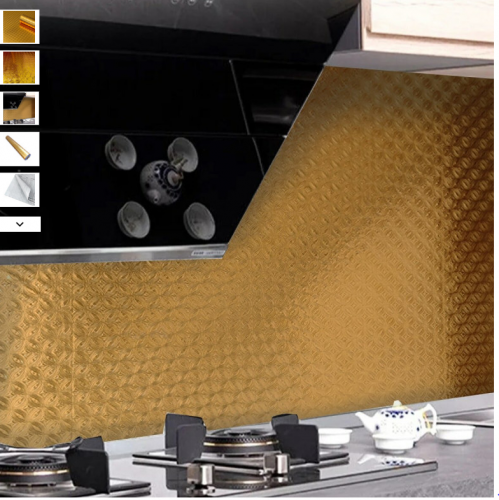 Самоклеющаяся пленка 3D STK- SW-00000793 узорная золото 