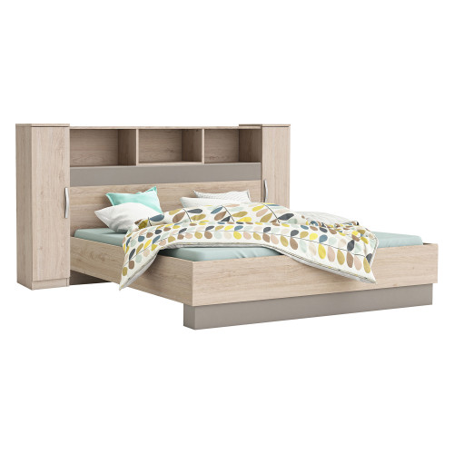 IDEA Двуспальная кровать 160x200 GRAPHIC дуб/бежевый