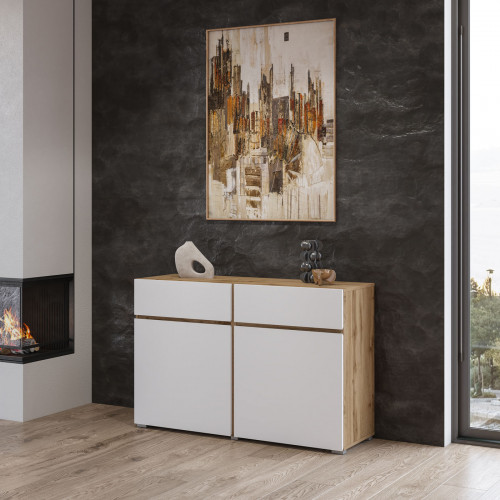 Комплект в гостиную Helvetia CROSS (дуб вотан/белый)