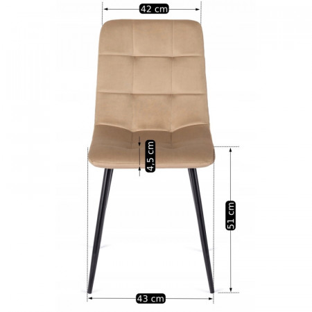 Стул обеденный MEBEL ELITE Peru бежевый велюр