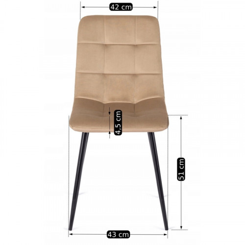 Стул обеденный MEBEL ELITE Peru бежевый велюр