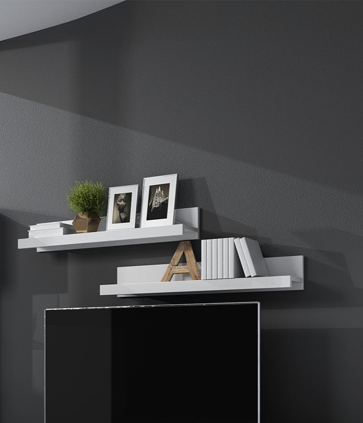 Полка навесная 2 шт Helvetia INDIA 2497DE01 (белый/белый глянец) 