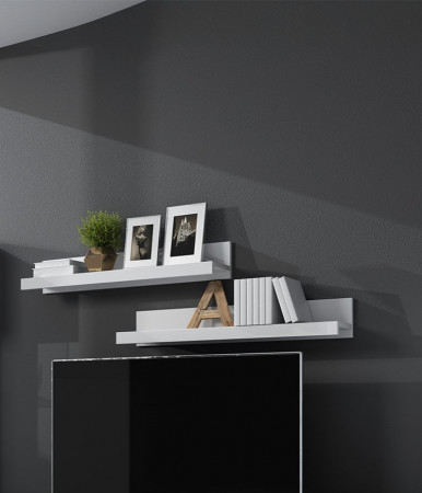 Полка навесная 2 шт Helvetia INDIA 2497DE01 (белый/белый глянец) 