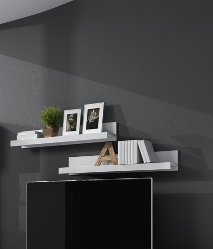 Полка навесная 2 шт Helvetia INDIA 2497DE01 (белый/белый глянец) 