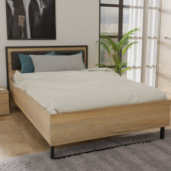 Кровать односпальная Forte Oriental tree HUDL1122 (дуб бартекс/черный)