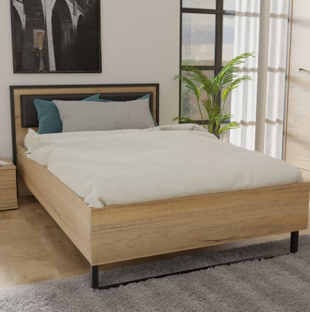 Кровать односпальная Forte Oriental tree HUDL1122 (дуб бартекс/черный)