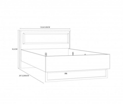 Кровать односпальная Forte Oriental tree HUDL1122 (дуб бартекс/черный)