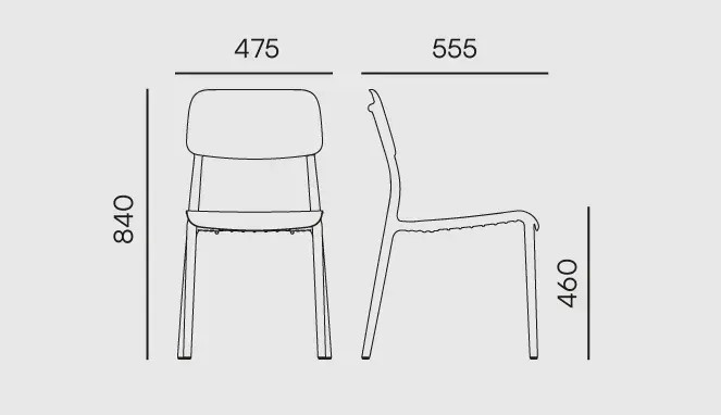 Стул уличный обеденный VLL- FERNE Remo (серый, зеленый)