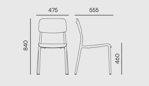 Стул уличный обеденный VLL- FERNE Remo (серый, зеленый)