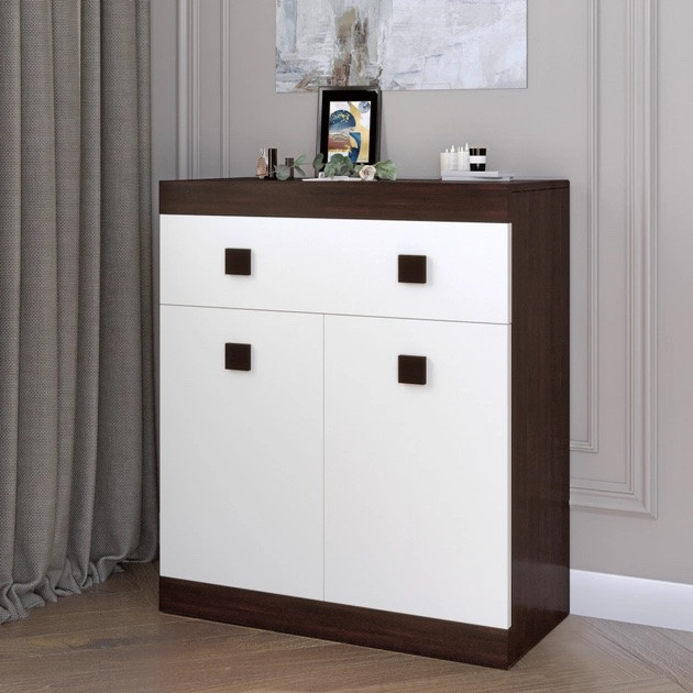 Большой комод EVR- Соната-4 венге + фасад белый