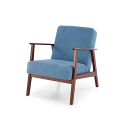 ​Кресло Halmar MILANO 1S небесный/темный-орех  