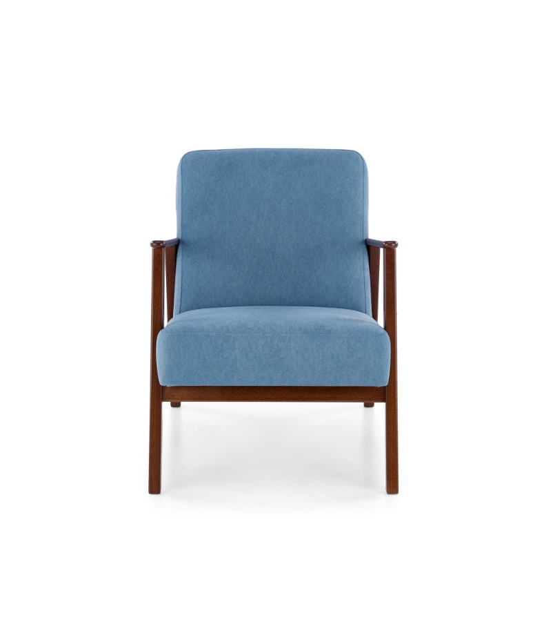 ​Кресло Halmar MILANO 1S небесный/темный-орех  