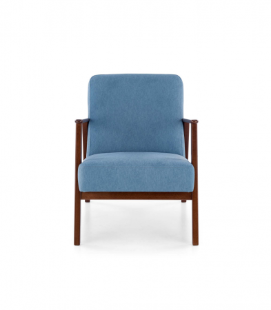 ​Кресло Halmar MILANO 1S небесный/темный-орех  