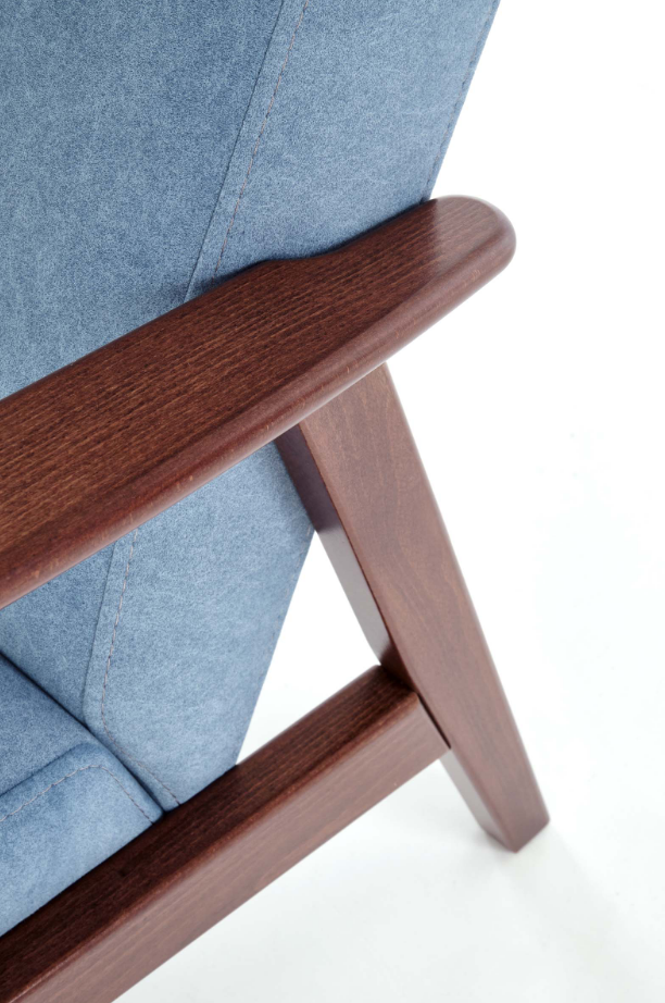 ​Кресло Halmar MILANO 1S небесный/темный-орех  