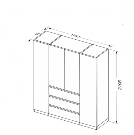 Шкаф четырех дверный MRK- Дуо