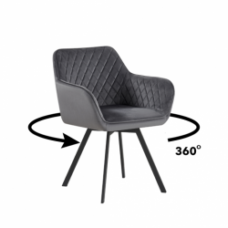 Кресло поворотное BIO- Импульс (велюр темно-серый/ черный)   