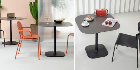 Стол для кафе VLL- SCAB Rhino 5184VN 80x80 H73 (эффект камня/черный)