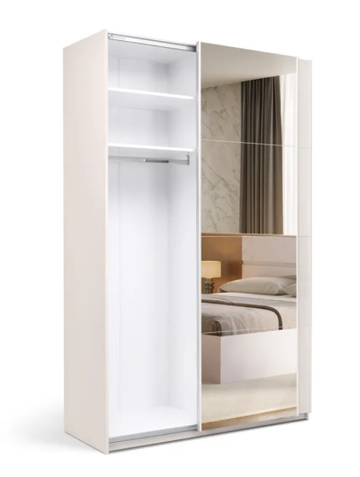 Шкаф - купе MRK- Лилу 2,0х2,4 м Глянец Кашемир/зеркало 