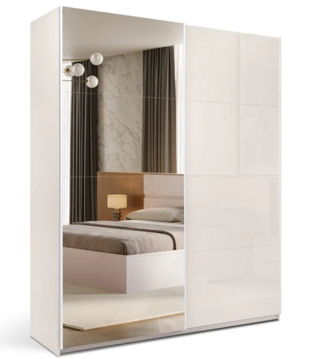 Шкаф - купе MRK- Лилу 2,0х2,4 м Глянец Кашемир/зеркало 