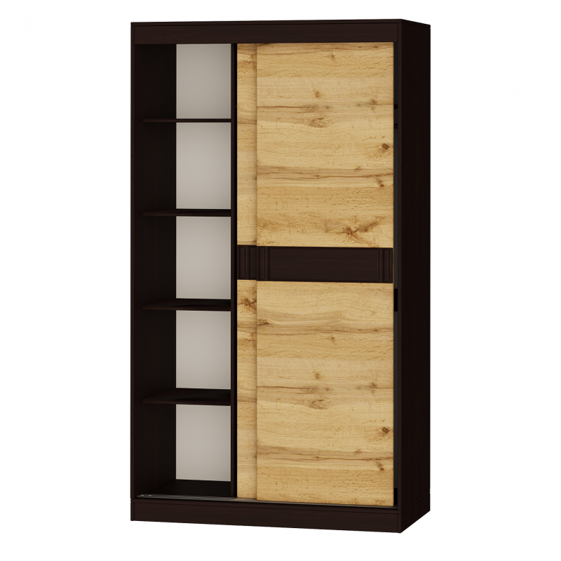 Шкаф-купе на 2 двери EVR- Соната-1200 венге + крафт золотой