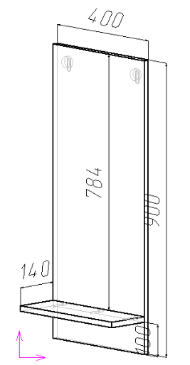 Полка с зеркалом ViA- Таун ТП-3