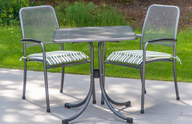 Комплект металлический Alexander Rose TEA- PORTOFINO стол квадратный + 2 кресла