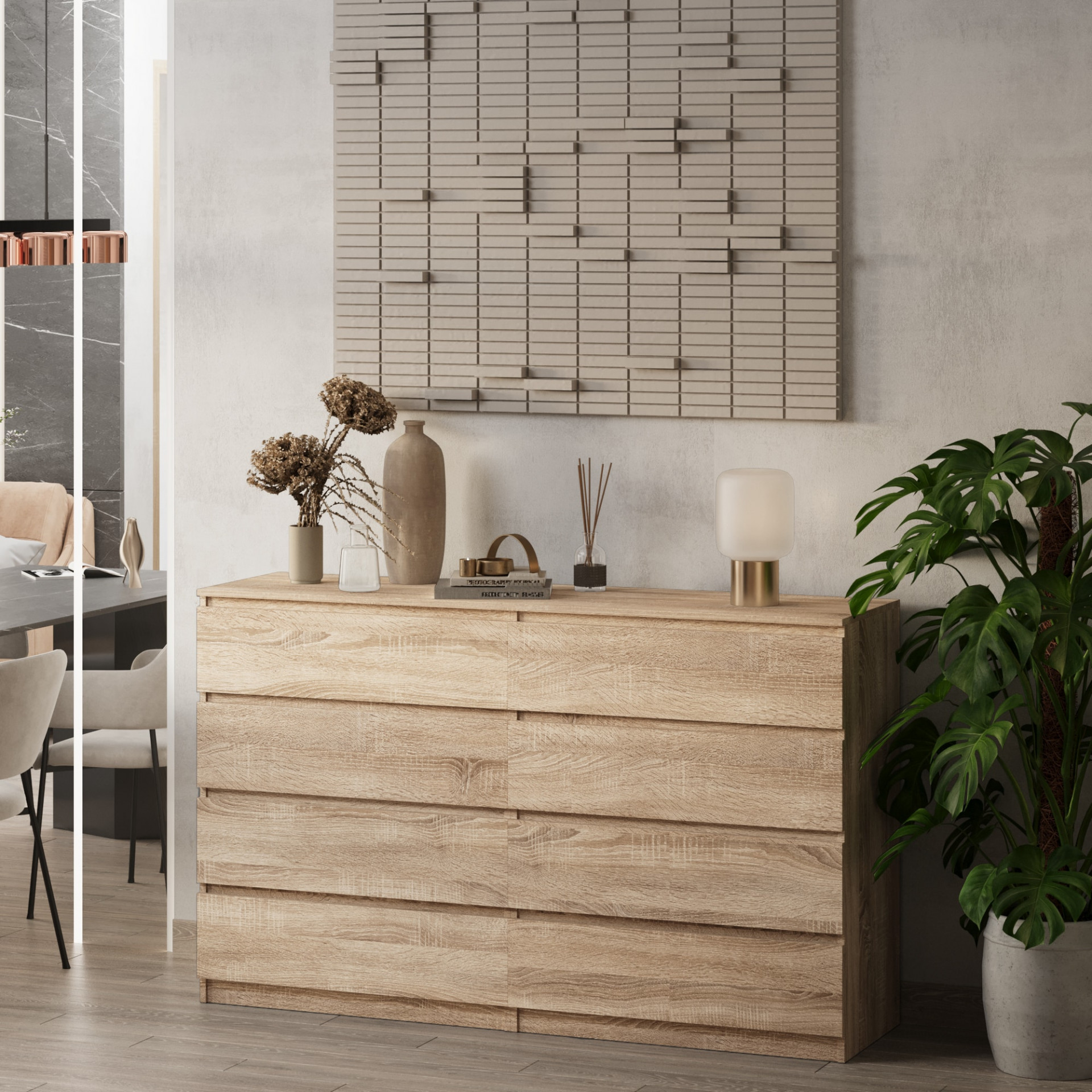 Комод без ручек 98х160х43 см KOD- КМ-2 Дабл Стиль