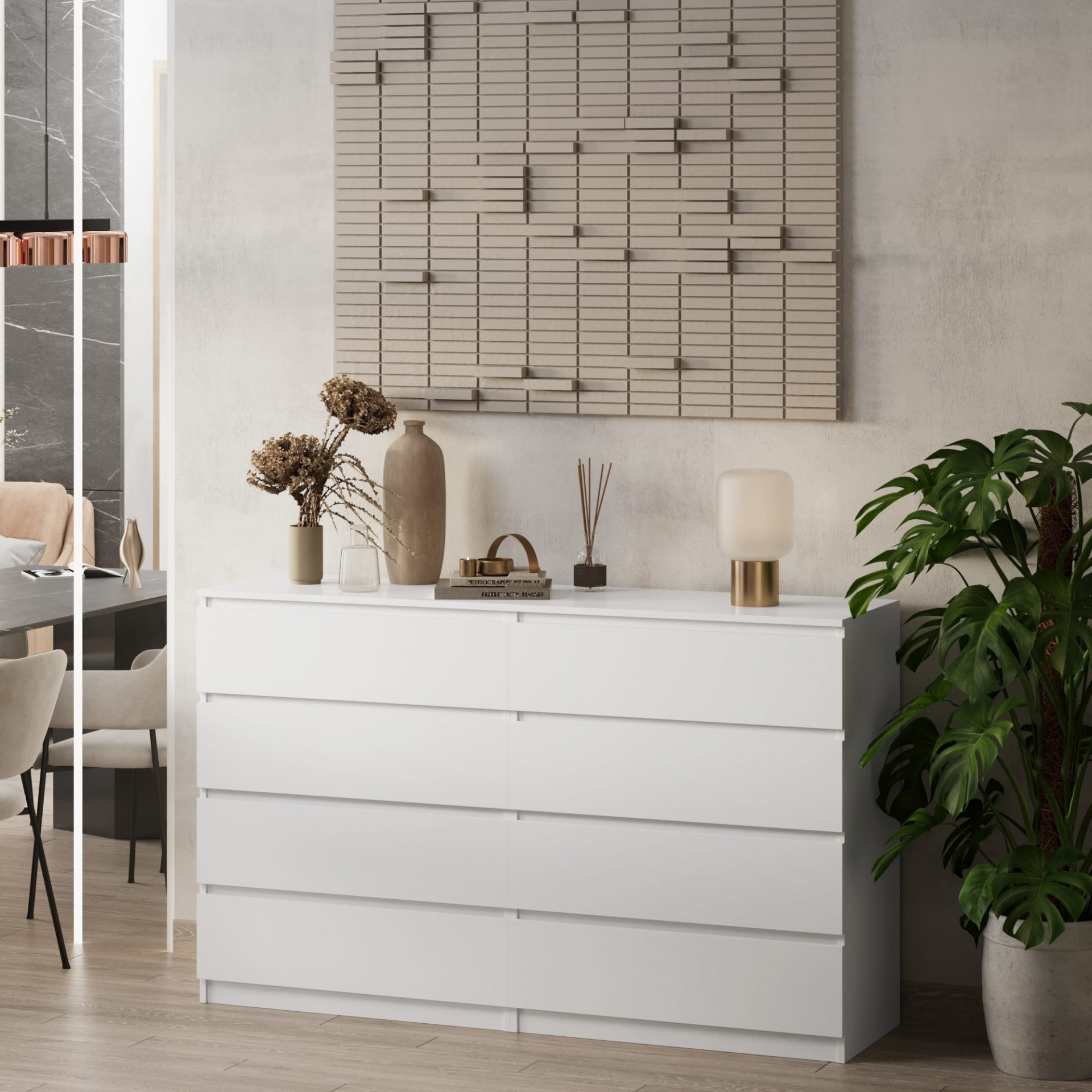 Комод без ручек 98х160х43 см KOD- КМ-2 Дабл Стиль