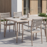 Стол садовый обеденный VTR- ODT-35 (Брайтон) дрифтвуд беж + белый дуб