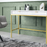Стол туалетный Perfect Home Nova с 2 ящиками, с золотыми ножками T104 Белый