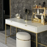Стол туалетный Perfect Home Nova с 2 ящиками, с золотыми ножками T104 Белый