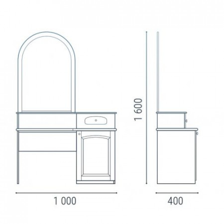 Туалетный стол с зеркалом GNM- Фантазия