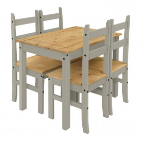 IDEA стол + 4 стула CORONA 3 воск/серый