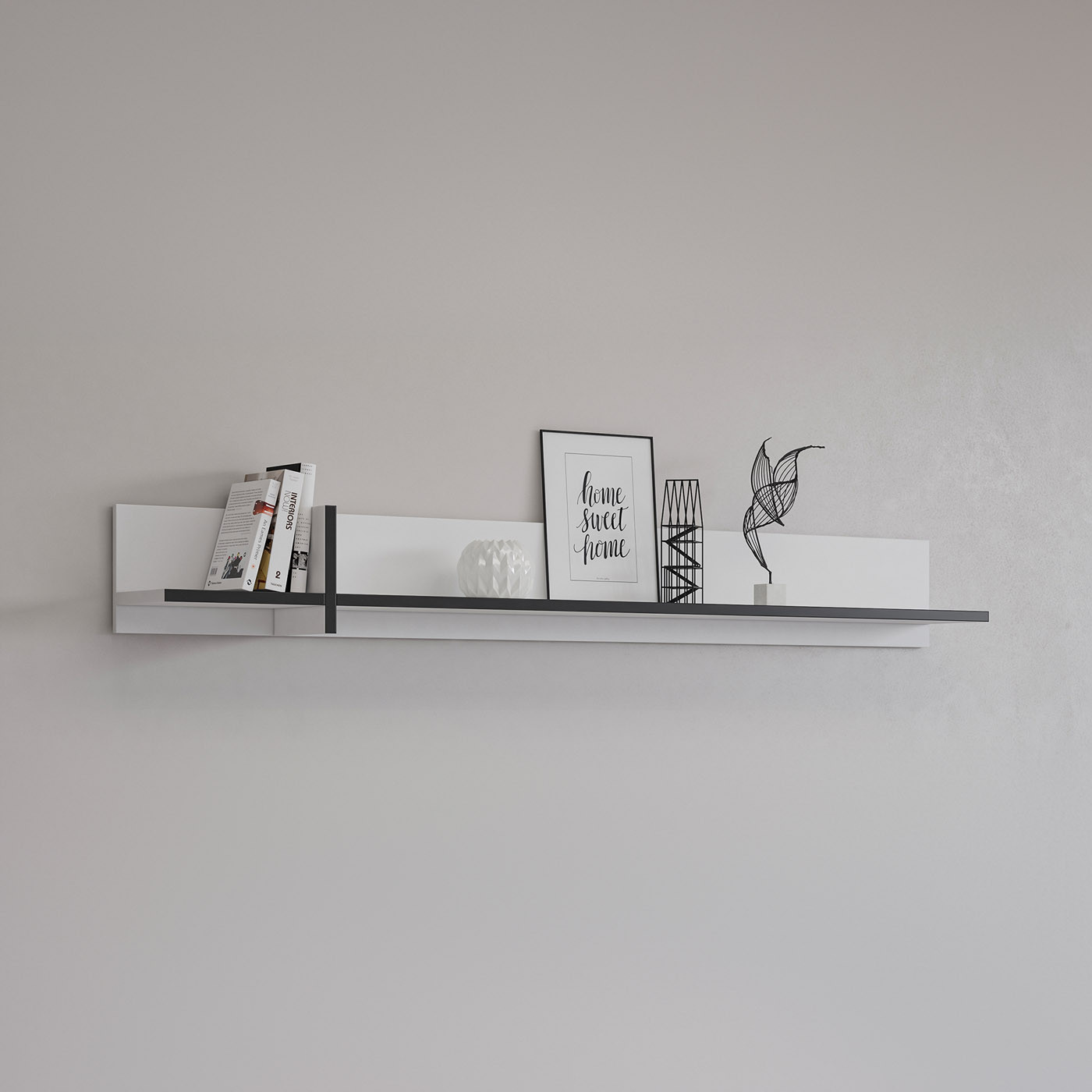 Полка навесная Helvetia CROSS 249WMY02 (белый-черный)