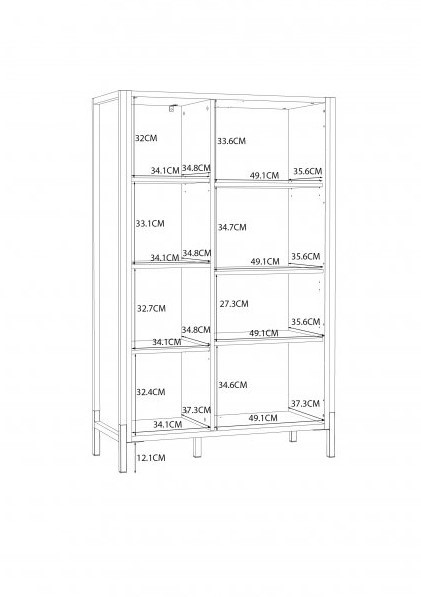 Стеллаж Forte Oriental tree HUDR422R (дуб бартекс/черный)