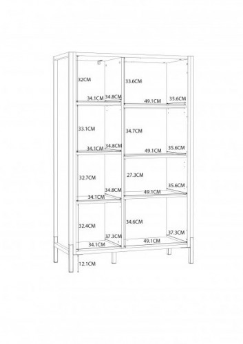 Стеллаж Forte Oriental tree HUDR422R (дуб бартекс/черный)