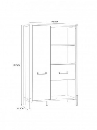 Стеллаж Forte Oriental tree HUDR422R (дуб бартекс/черный)