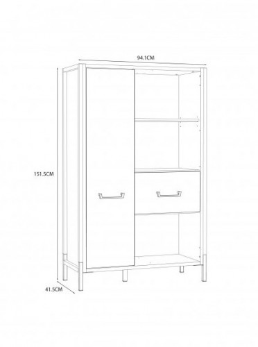 Стеллаж Forte Oriental tree HUDR422R (дуб бартекс/черный)