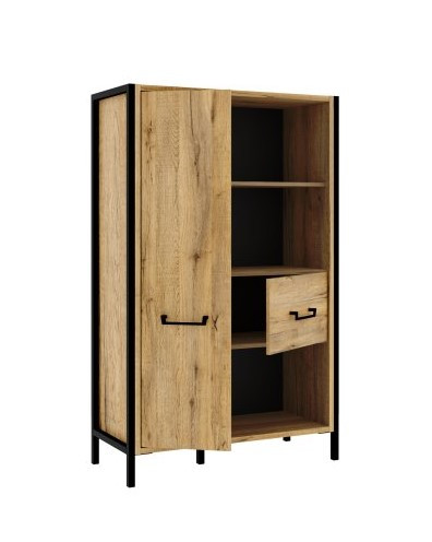 Стеллаж Forte Oriental tree HUDR422R (дуб бартекс/черный)