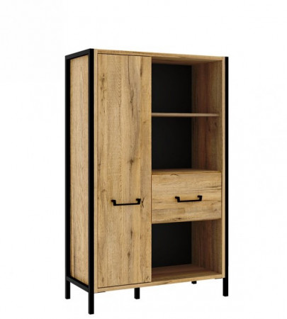 Стеллаж Forte Oriental tree HUDR422R (дуб бартекс/черный)