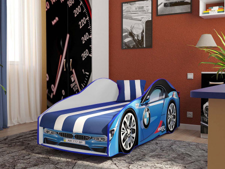 Кровать машина VRN- ELIT BMW E-1 (синий, белый)