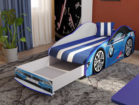 Кровать машина VRN- ELIT BMW E-1 (синий, белый)