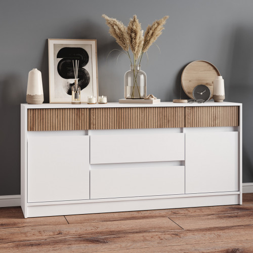 Большой комод EVR- Стайл-1600 белый + фасад каннела