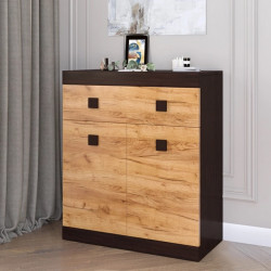 Большой комод EVR- Соната-4 венге + крафт золотой