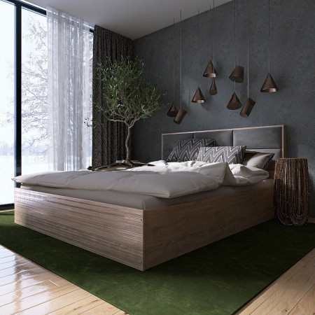 Кровать с мягким изголовьем EVR- Лайт (основа щит ДСП) дуб Сонома